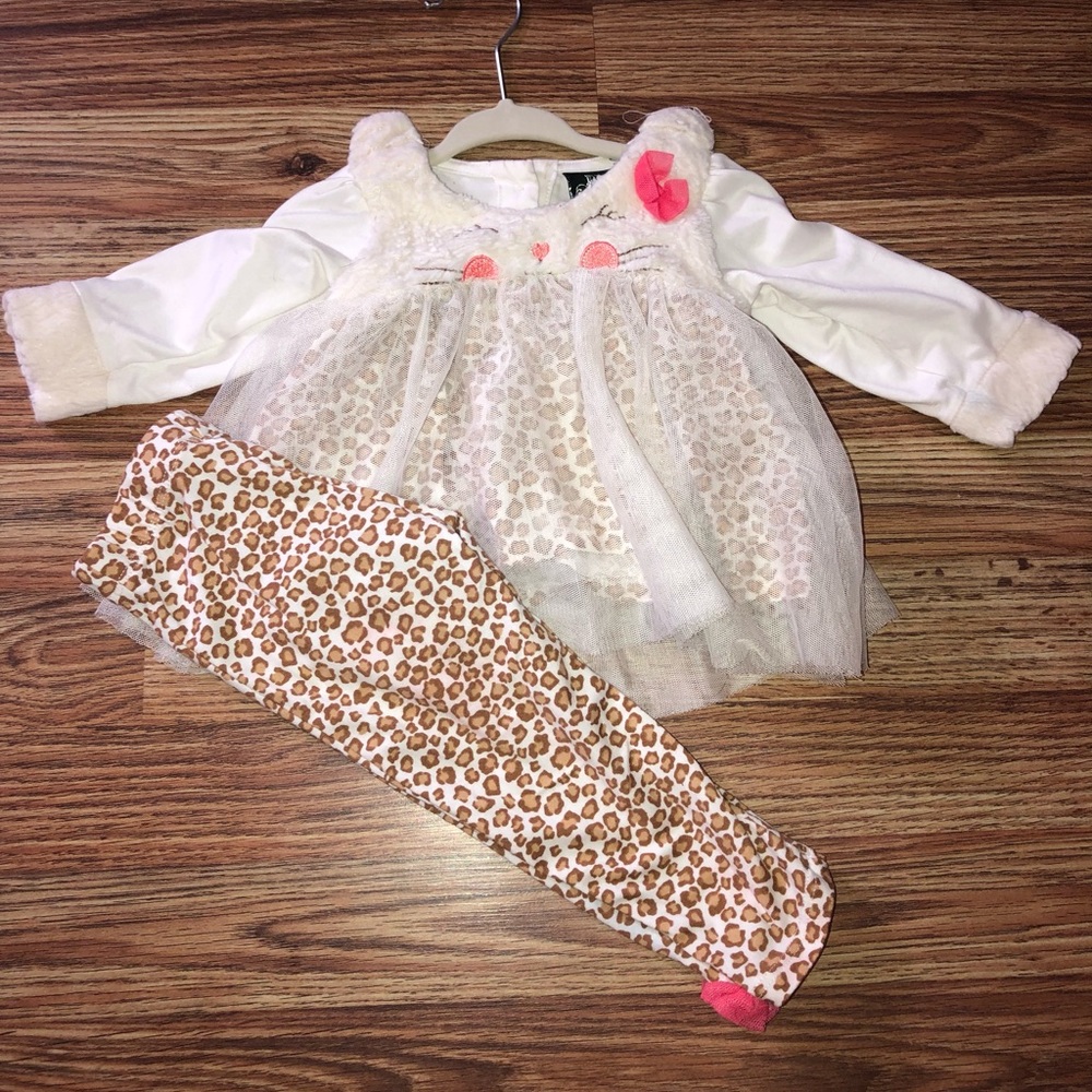 Baby Leopard Kitty 2 piece outfit. 6-9m